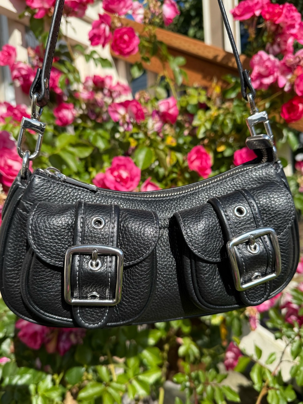 Coach Aston Bag Black Leather Baguette Shoulder CM079 NWT